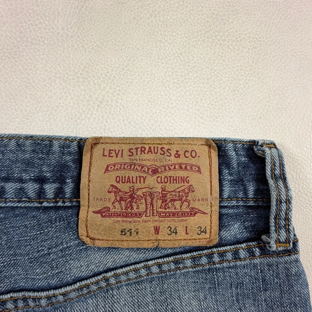 Vintage Levis 511 Slim Fit Jeans Mens 32x34 Blue Denim Straight Leg Cotton